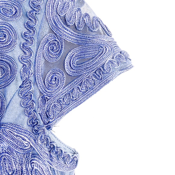 JS Collections Short Sleeve Mesh Cocktail Dress10P - Picture 6 of 8